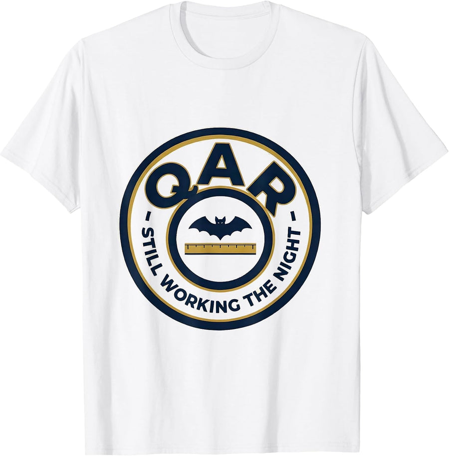 Men's QAR, Still Working The Night Vet Tech Halloween Humor T-Shirt - White