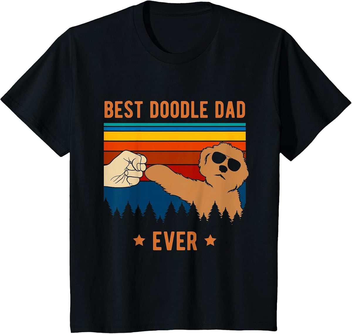 Best Doodle Dad Ever - Funny Dog Goldendoodle Labradoodle T-Shirt - Black