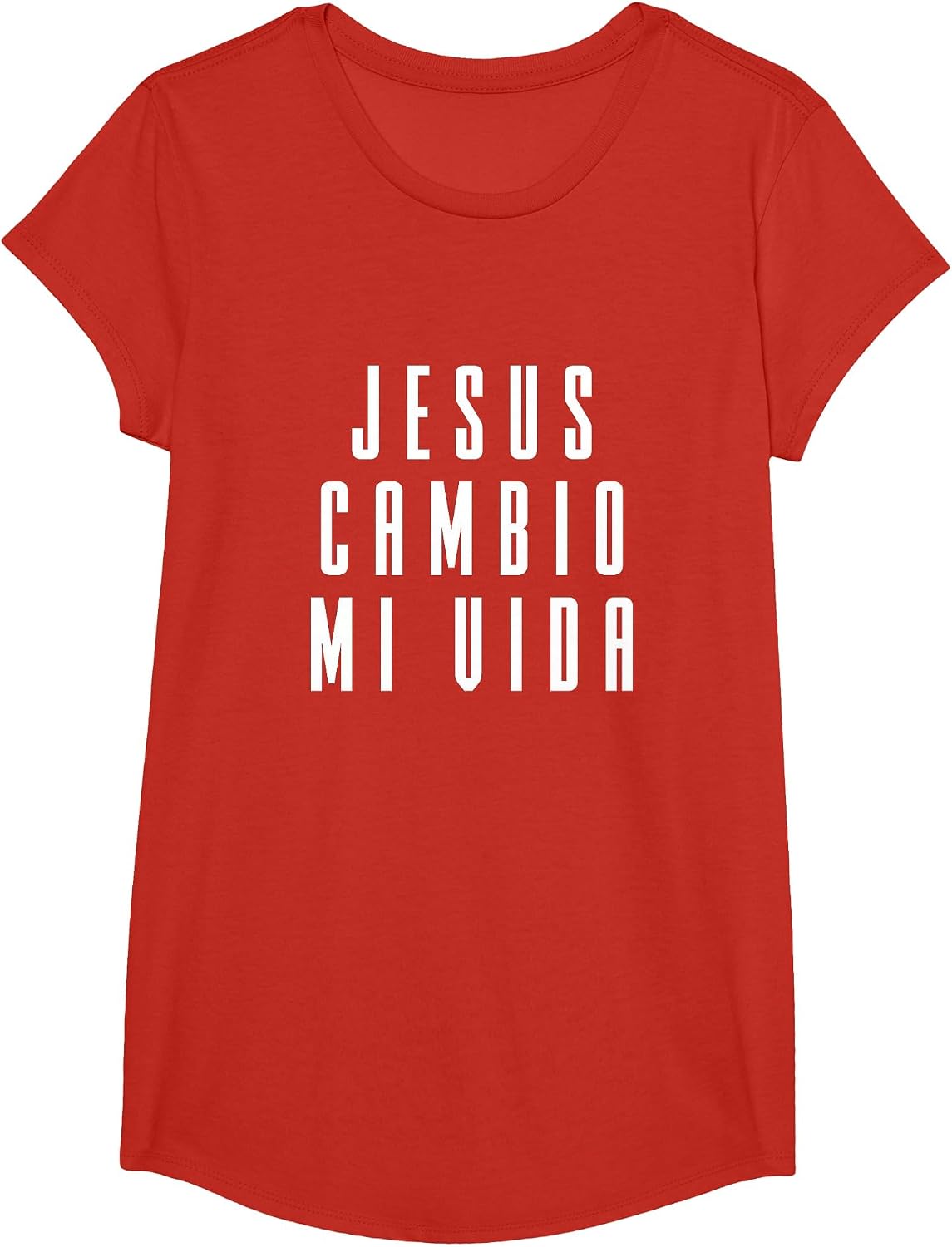 Jesus Cambio Mi Vida Spanish Christian T-Shirt - Girls Red