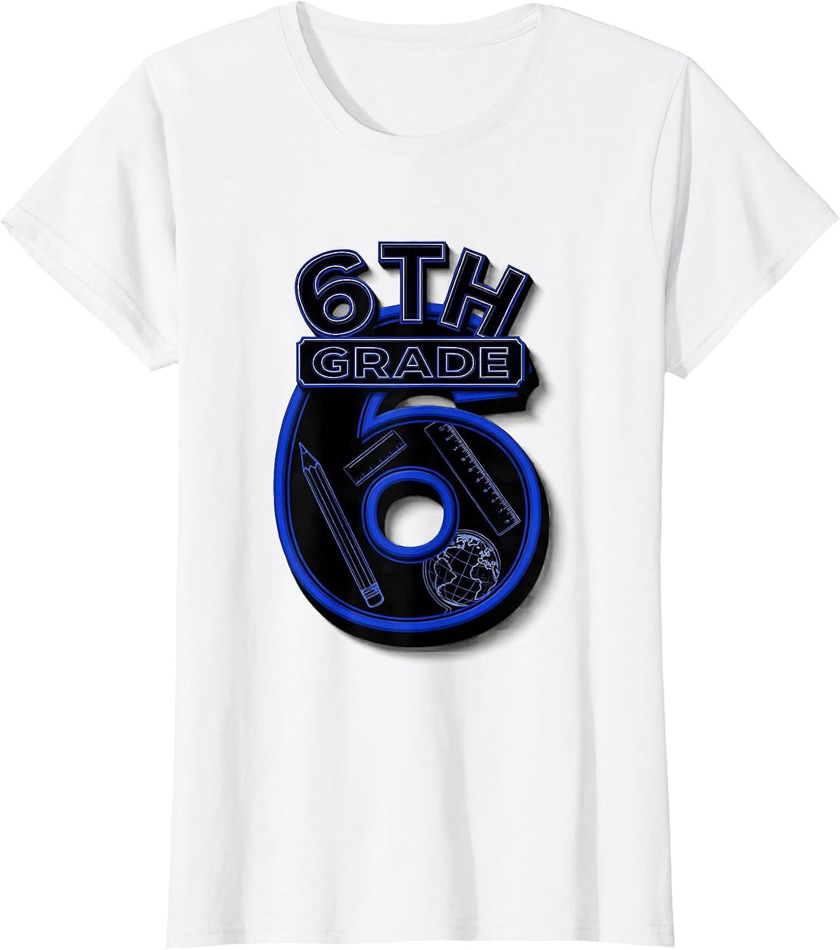 6th Grade Sign Painter Showcard Teacher Back To School T-Shirt - White