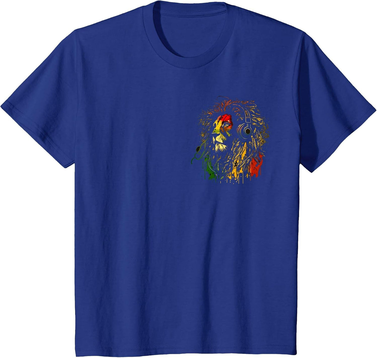 Rasta Reggae Lion of Judah Rastafarian Pride Reggae Lion T-Shirt - Royal Blue