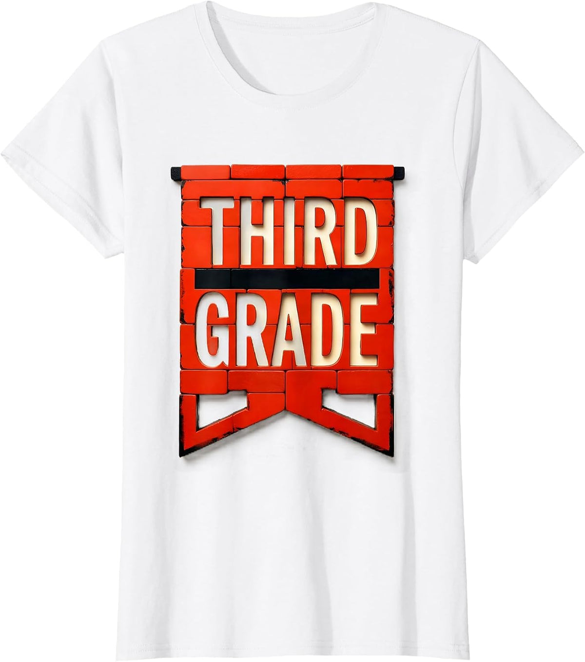 Women's Third Grade Girls Back To School Pennant Flag Third Grade T-Shirt - White