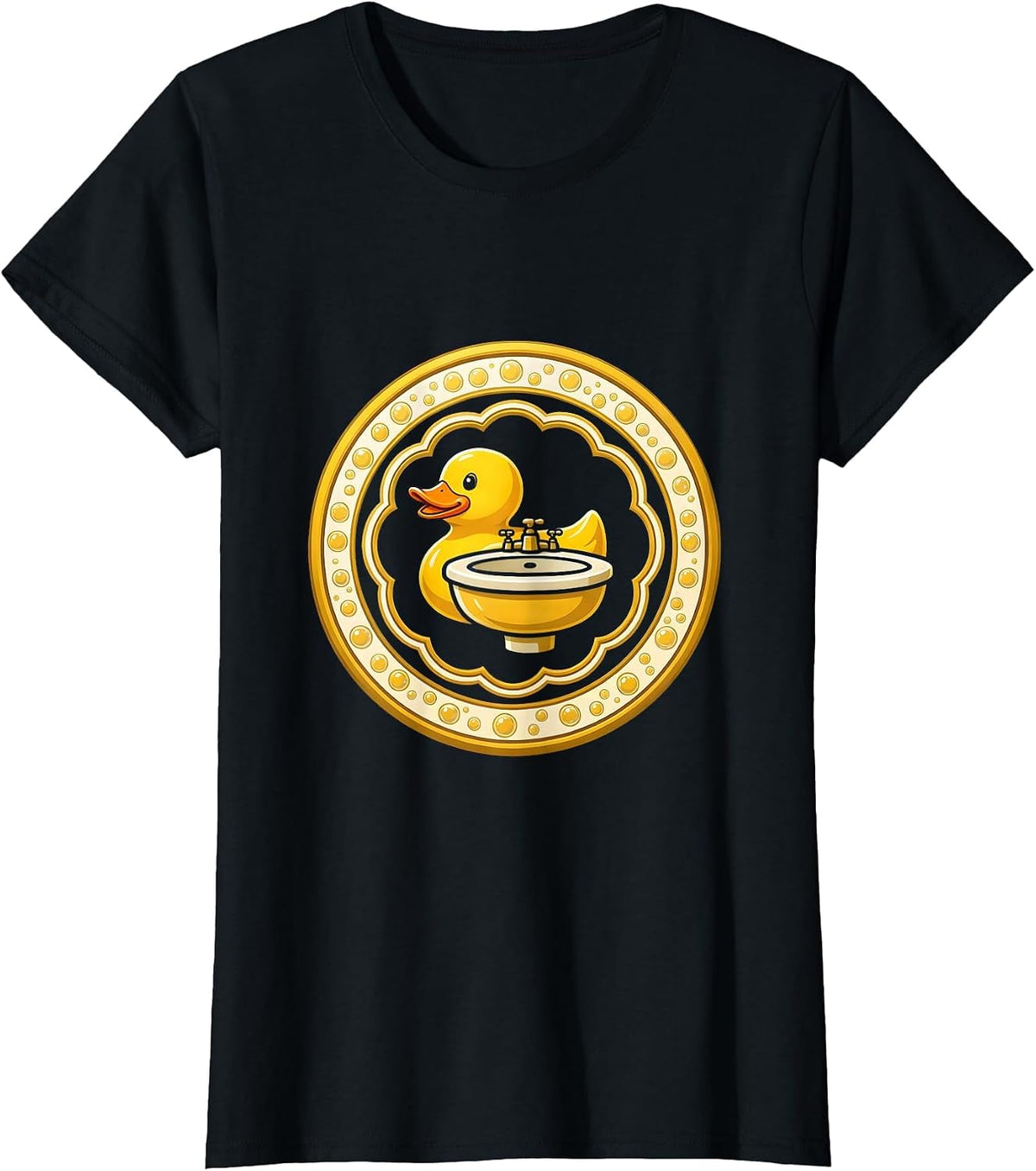 Preschool Teacher Rubber Duck Tiny Sink Graphic T-Shirt - Black