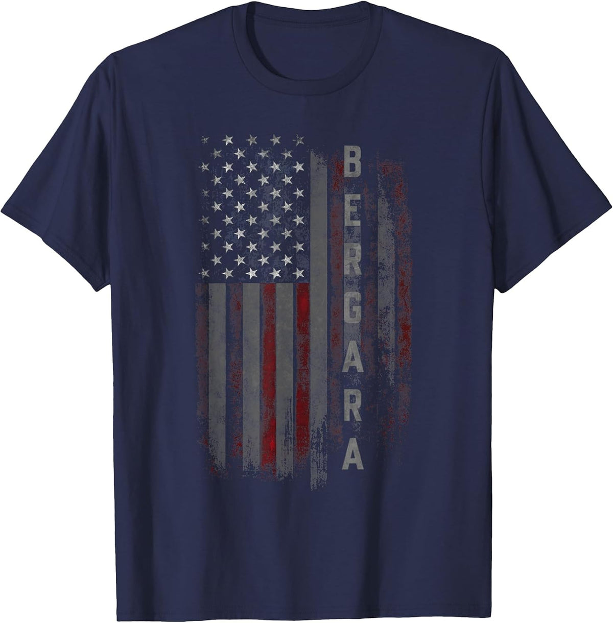 Bergara Family American Flag T-Shirt - Navy Blue
