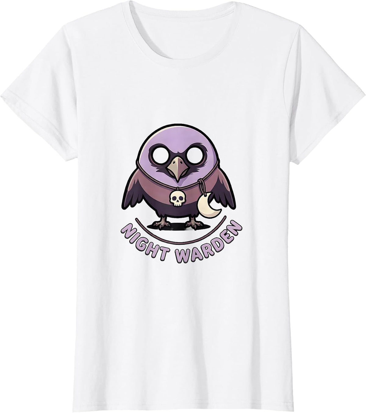 Night Warden Horror Pastel Goth Kawaii Cute Raven T-Shirt - White