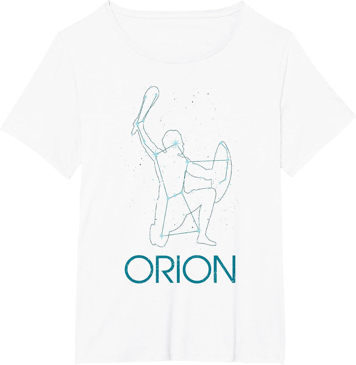 Orion Constellation Star Gazing Astronomy Hunter Line Art T-Shirt - White