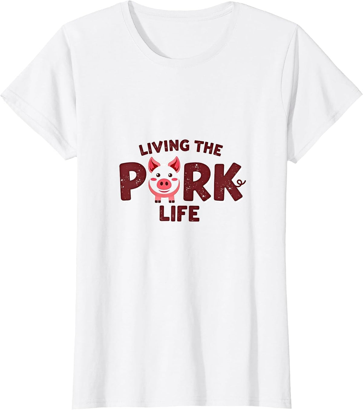 John Pork Living Kunekune Pig Life Cute Pig Lover Funny Humor T-Shirt - White