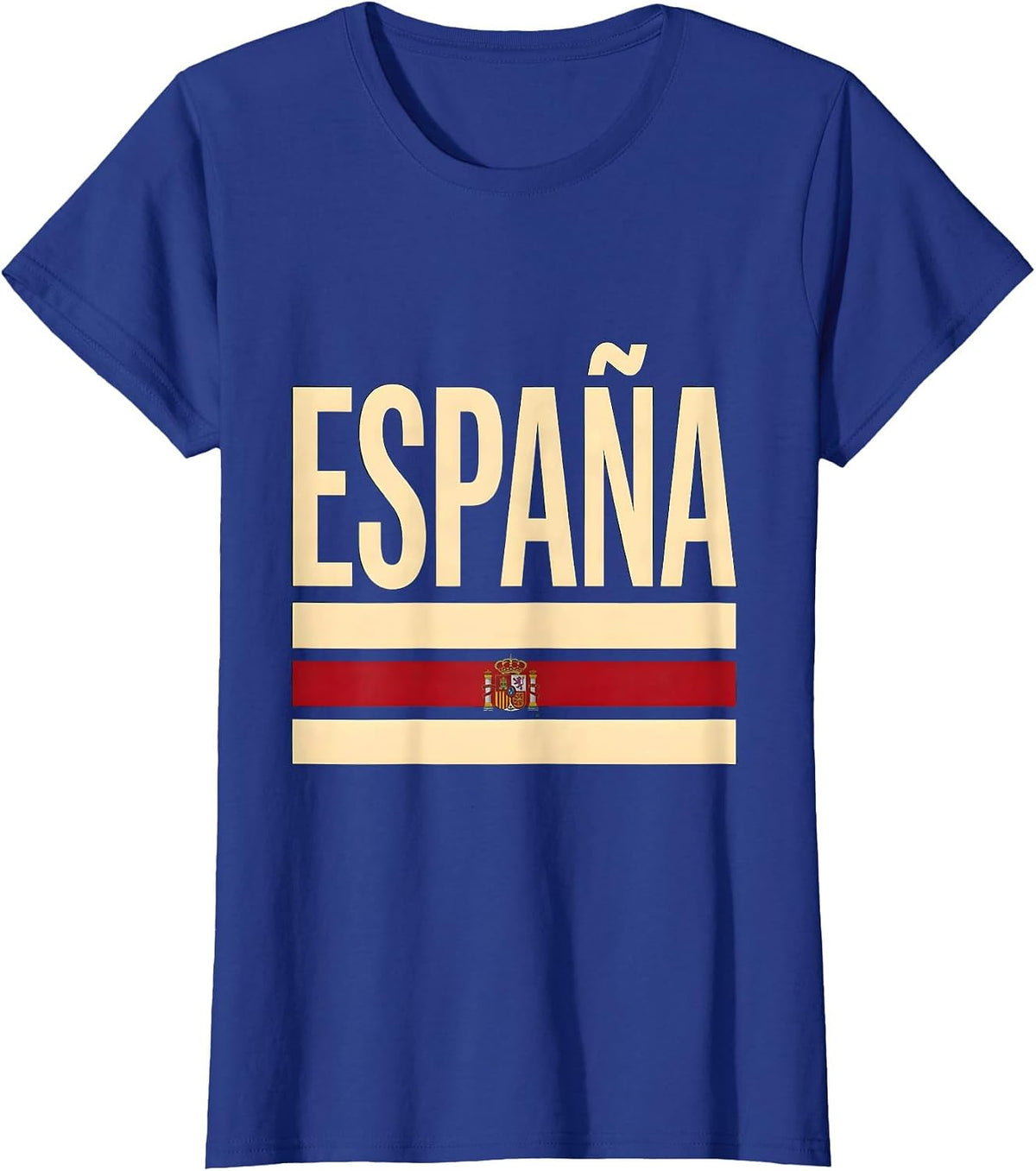 Women's España Spanish Flag Heritage Souvenir Travel Pride T-Shirt - Royal Blue