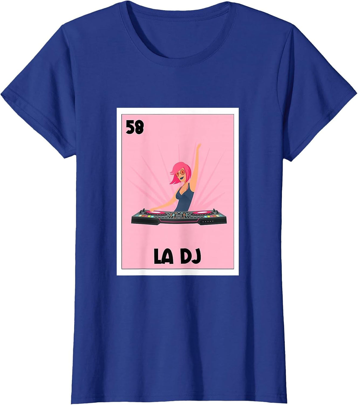 La DJ Mexican Bingo Card Game Spanish DJ Music Producer T-Shirt - Royal Blue