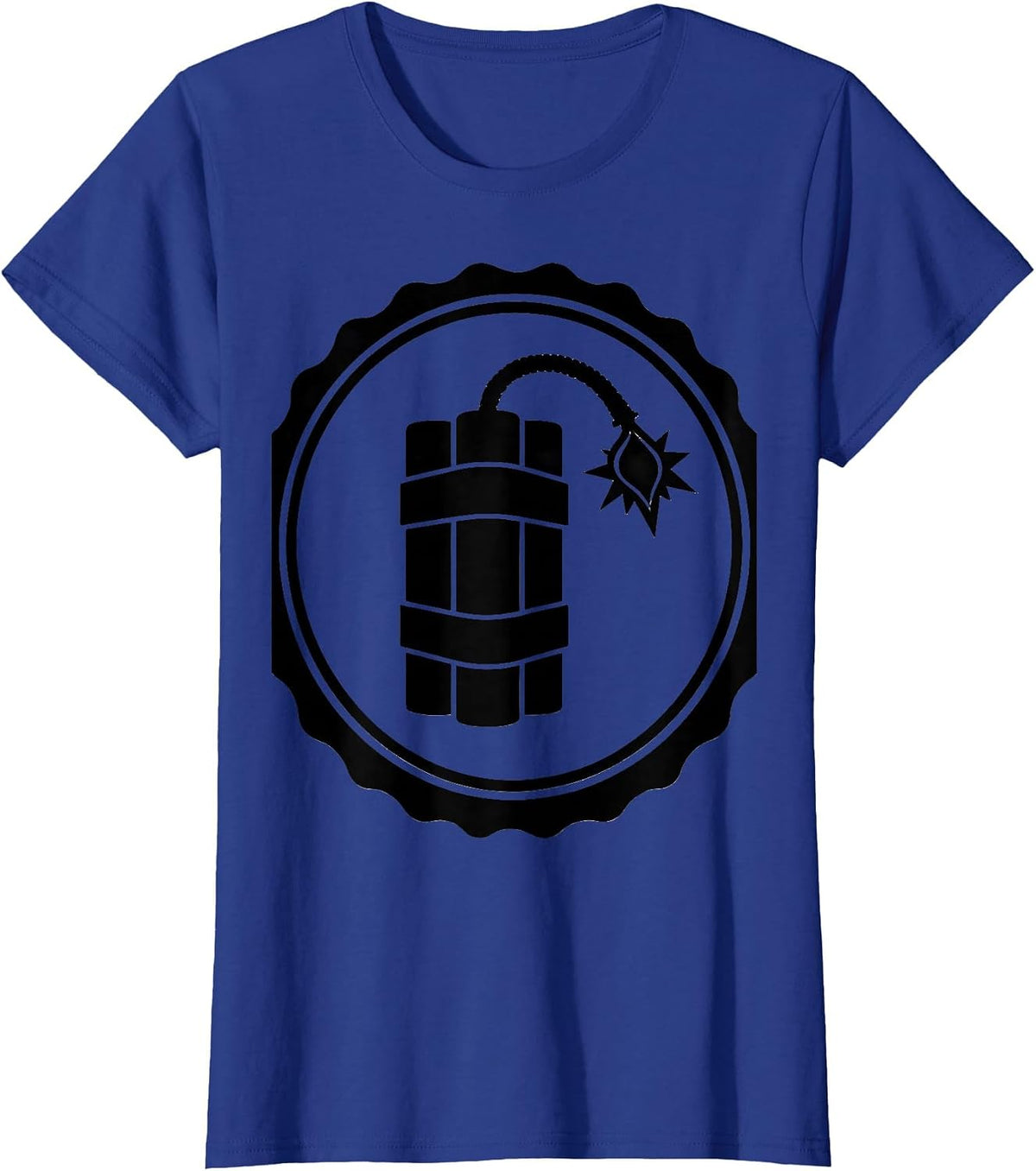 Women's FAFO Lit Fuse Dynamite Graphic Design T-Shirt - Royal Blue