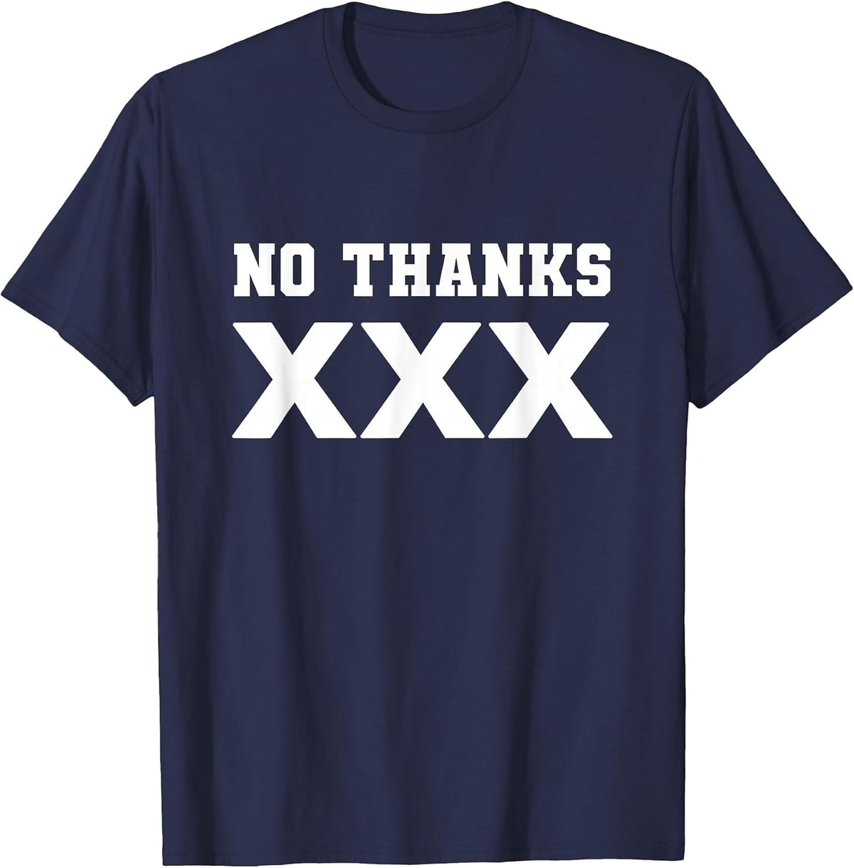 Straight Edge No Thanks XXX Hardcore Punk Vegan Vegetarian T-Shirt - Navy Blue