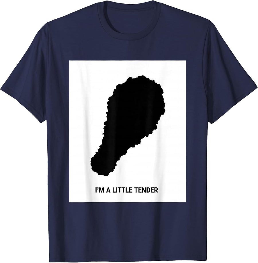 I'm A Little Tender Funny Chicken Lover Gag Gift Novelty T-Shirt - Navy Blue