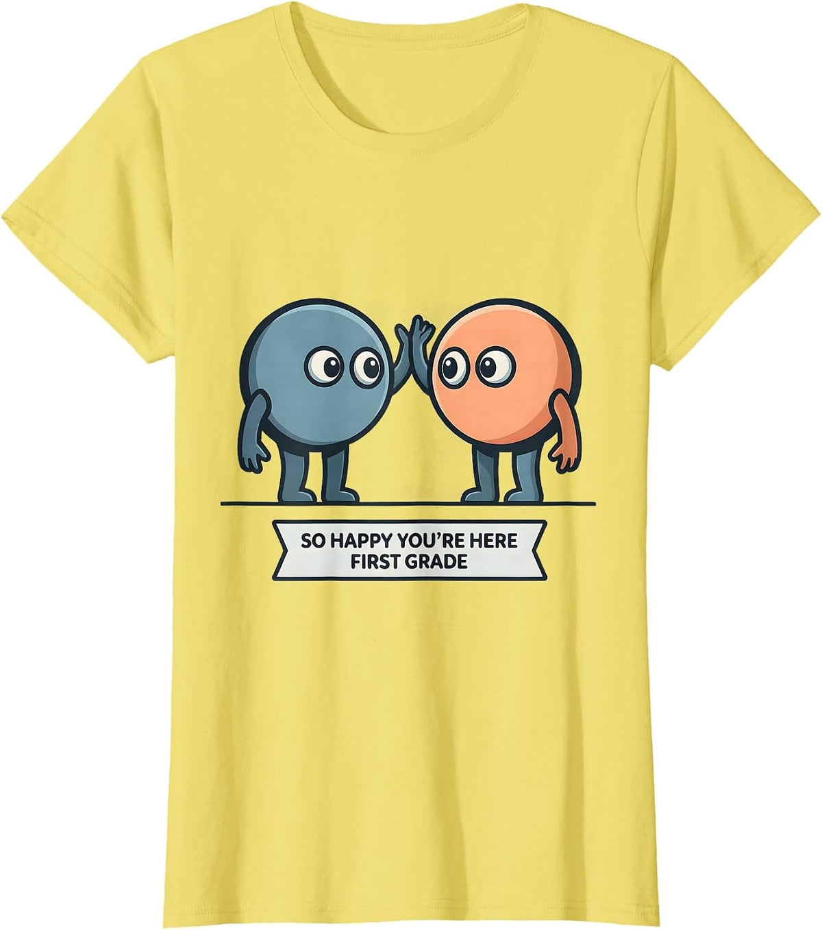 So Happy You're Here First Grade Pastel Back To School T-Shirt - Lemon Yellow