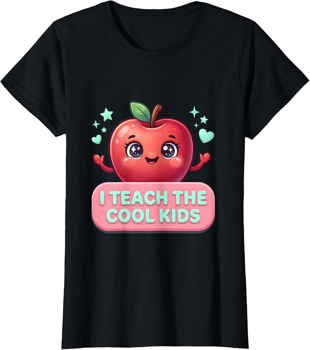I Teach The Cool Kids Kindergarten Teacher Design T-Shirt - Black