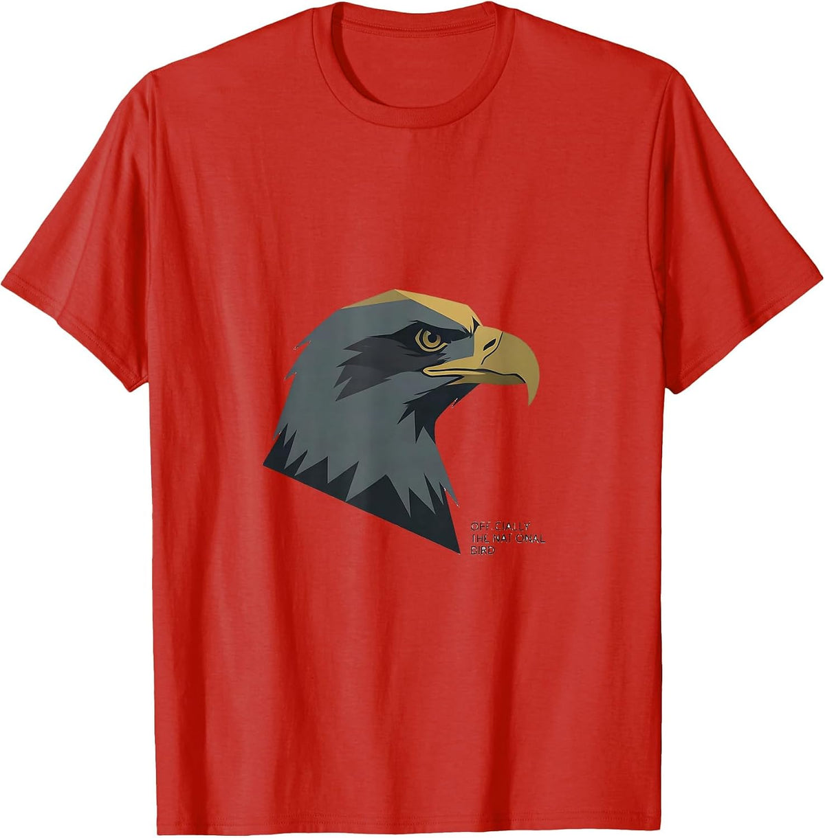 Men's Officially The National Bird Minimalist Bald Eagle Faith T-Shirt - Red