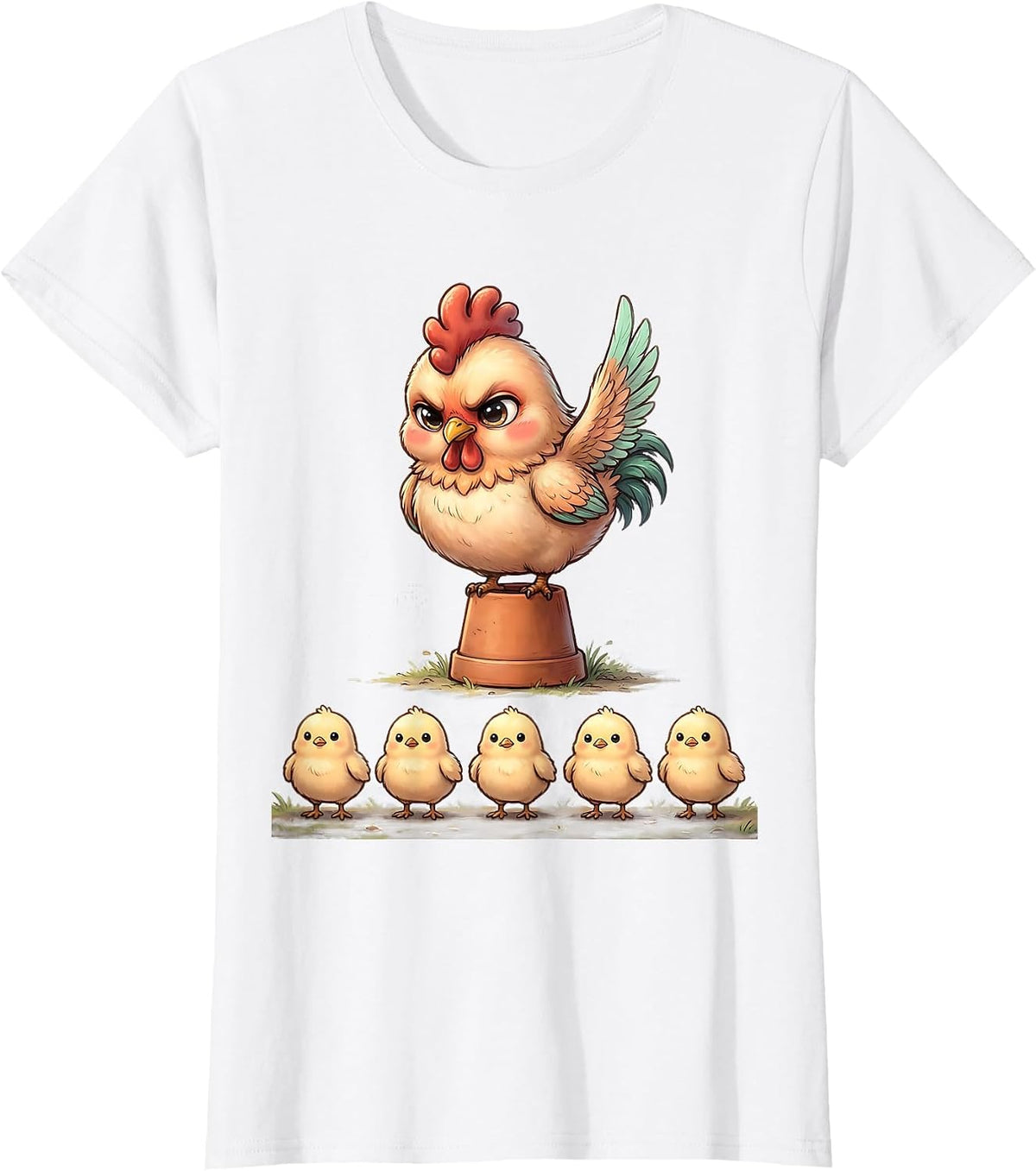 Women's Cute Kawaii Hen Funny Chicken Lover Gift T-Shirt - White