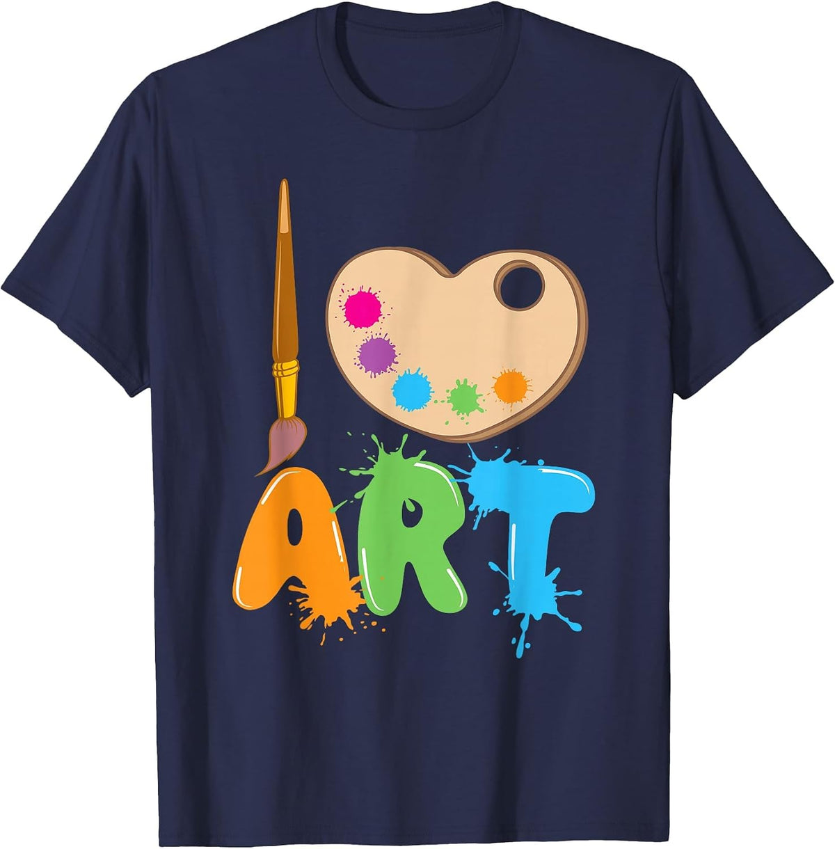 Cool Painting Art for Men Women Draw Pencil Drawing Teacher T-Shirt - Navy Blue