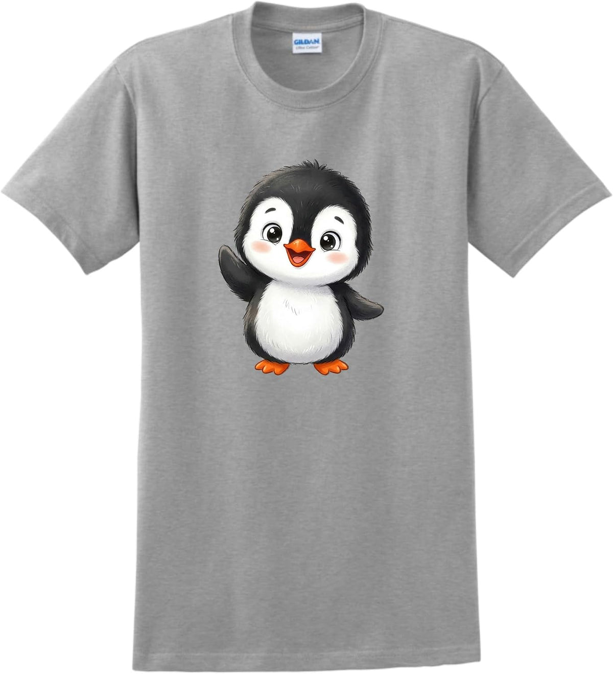 ThisWear Cute Penguin Unisex Short Sleeve T-Shirt - Sport Grey