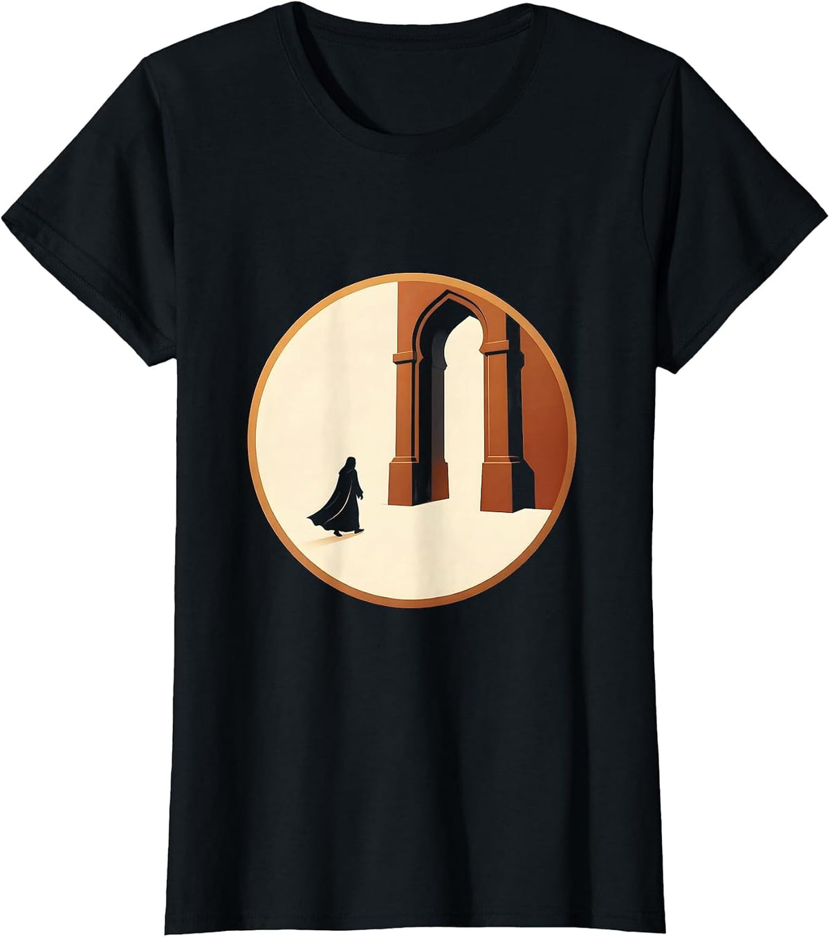 Rumi Celestial Gate Wanderer Spiritual Journey T-Shirt - Black