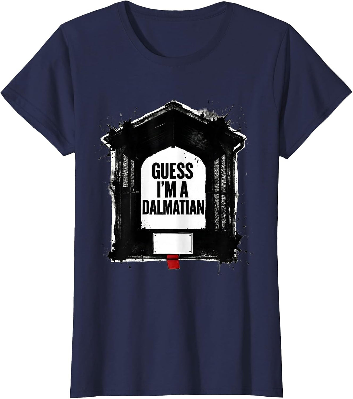 Women's Guess I'm A Dalmatian Funny Lazy Halloween Costume Dog T-Shirt - Navy Blue