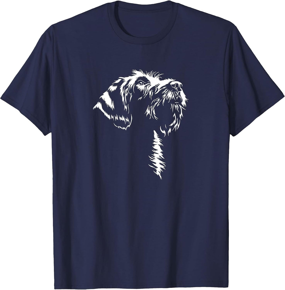 Wirehaired Pointing Griffon Portrait Dog mom Hunting Dog T-Shirt - Navy Blue