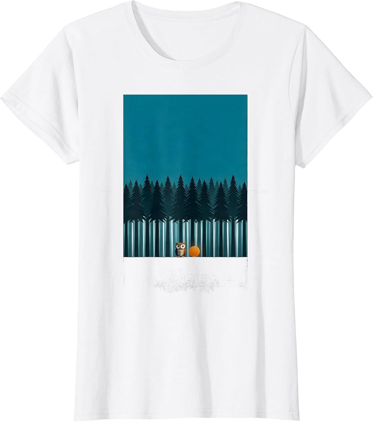 Geometric Forest Owl Minimalist Nature Lover T-Shirt - White