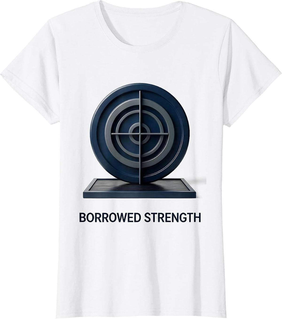 Borrowed Strength Faith Fitness Humor Christian Gym Workout T-Shirt - White
