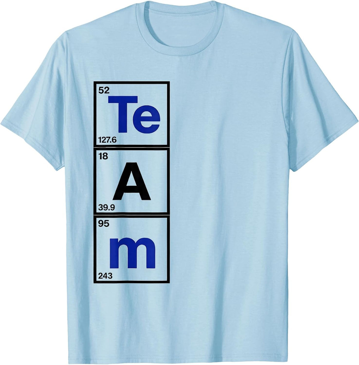 Men's TeAm Swiss International Periodic Table Chemistry Science T-Shirt - Baby Blue