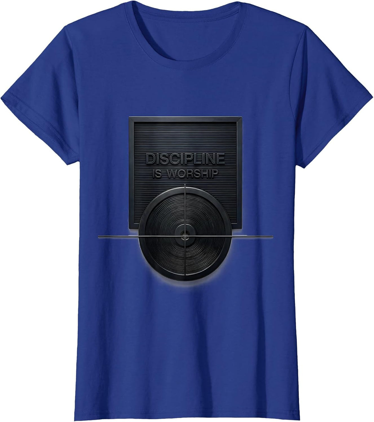 Women's Discipline Is Worship Faith Fitness Funny Christian Gym T-Shirt - Royal Blue