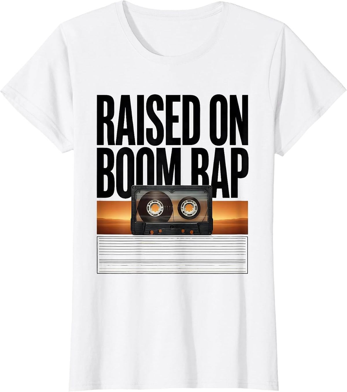 Raised On Boom Bap Old School Hip Hop Retro 80s 90s Gifts T-Shirt - White