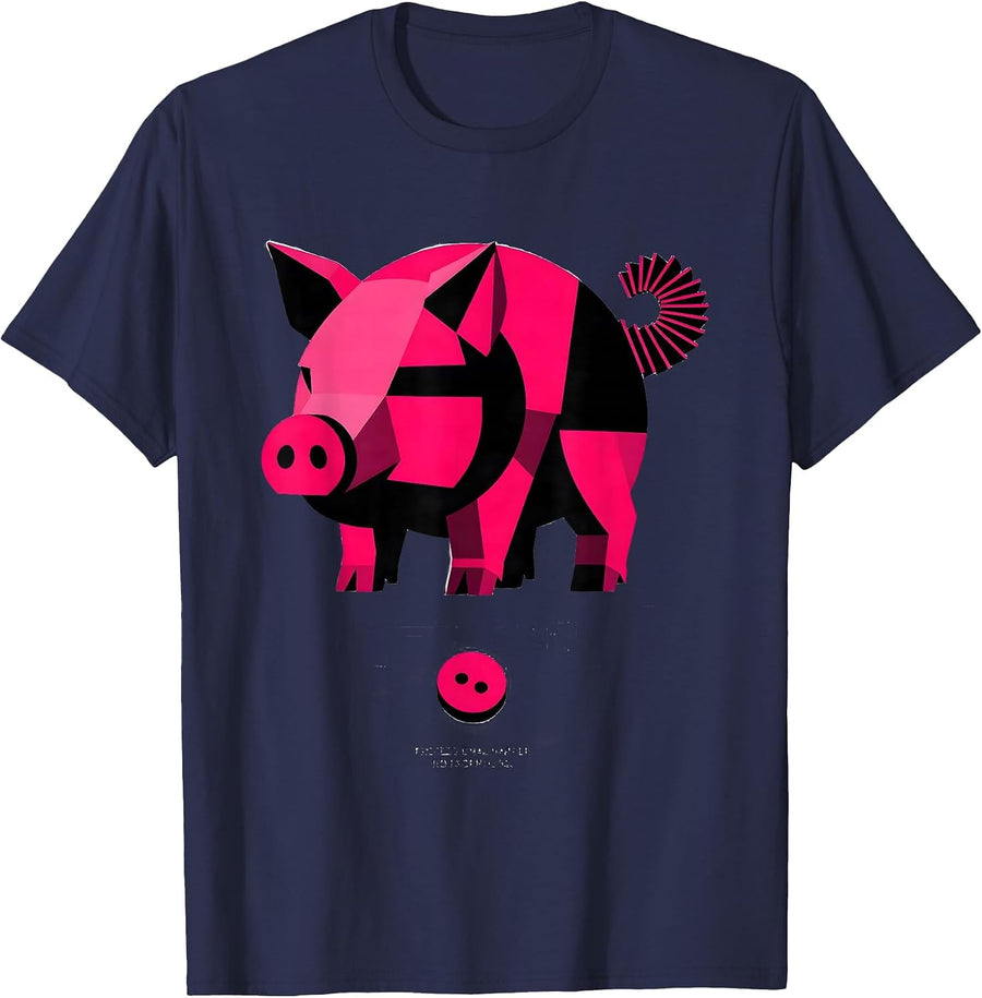 Professional Napper No Exceptions Funny Pig Farm Animal T-Shirt - Navy Blue