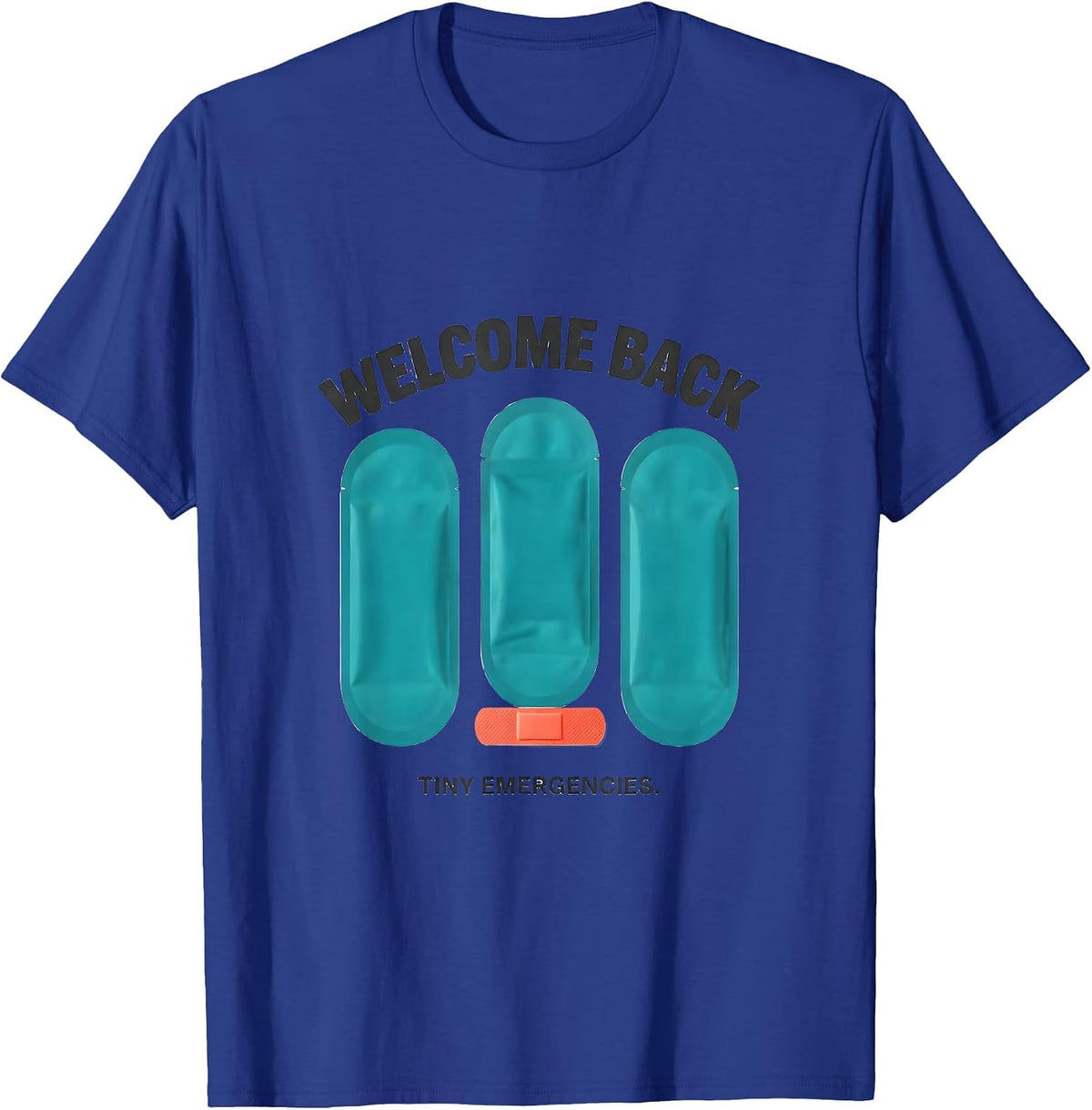 Men's Welcome Back Tiny Emergencies Cute School Nurse Ice Pack T-Shirt - Royal Blue