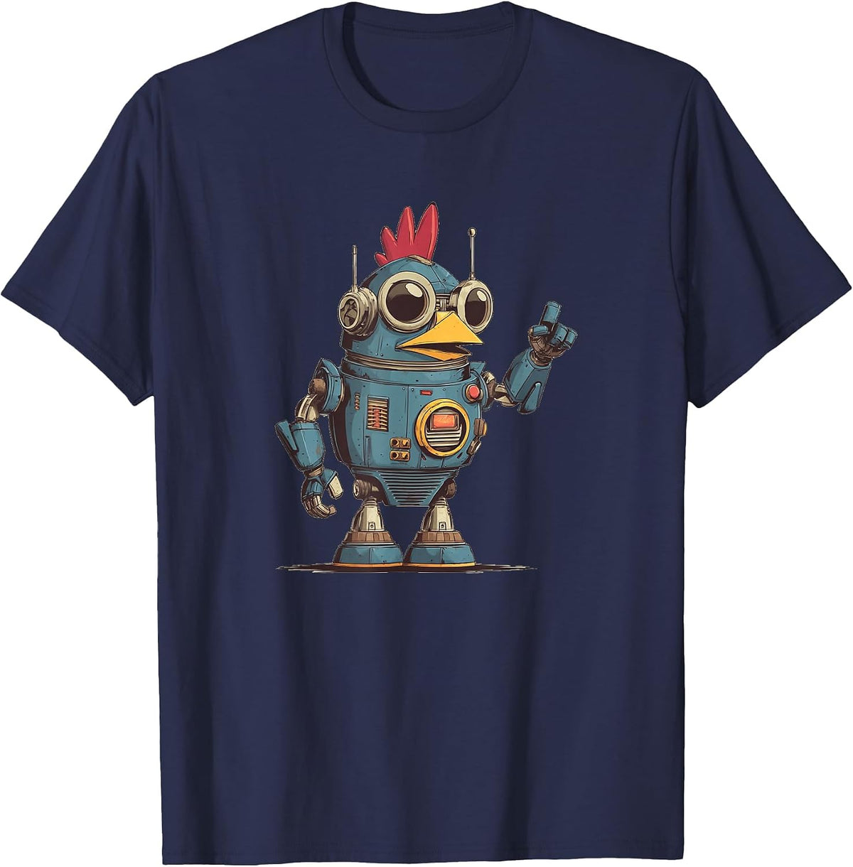 Funny Robot AI Chicken Costume for Robots Lovers T-Shirt - Navy Blue
