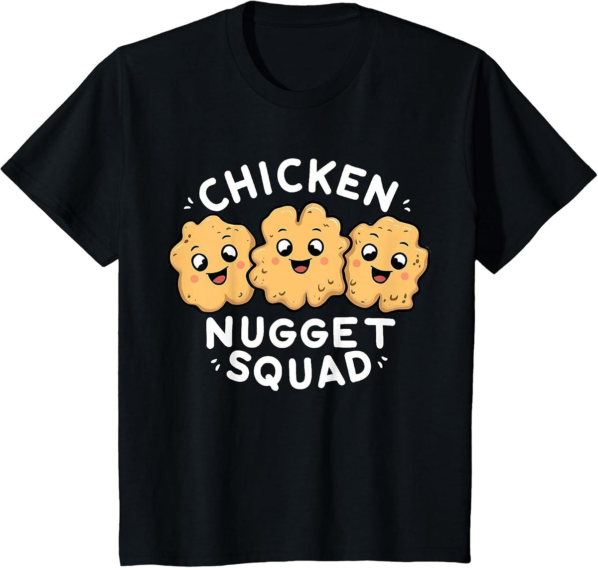 Chicken Nugget Squad Fast Food Funny Pun Food Lover Humor T-Shirt - Black