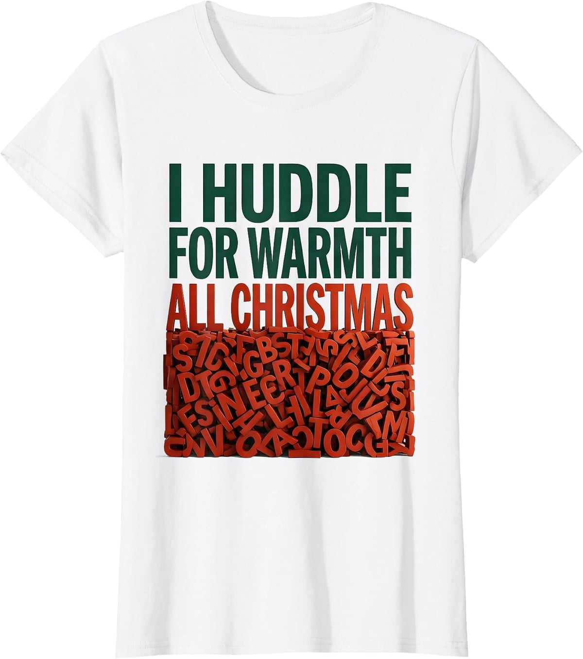 Women's I Huddle For Warmth All Christmas Funny Penguin Lover T-Shirt - White