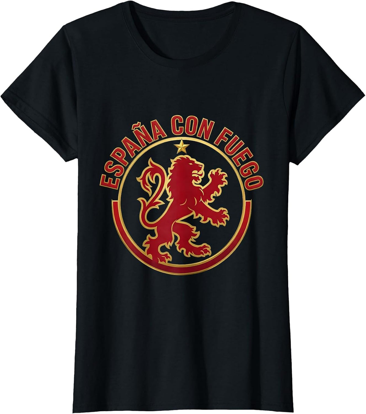España con Fuego Patriotic Spanish Heritage Silhouette T-Shirt - Black