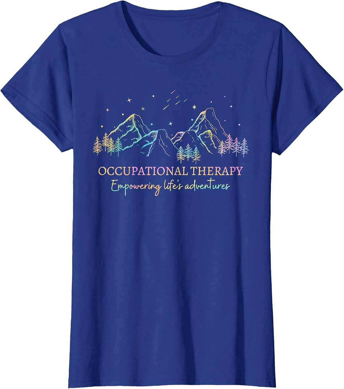 Tie Dye Occupational Therapy Empowering Life's Adventures OT T-Shirt - Royal Blue