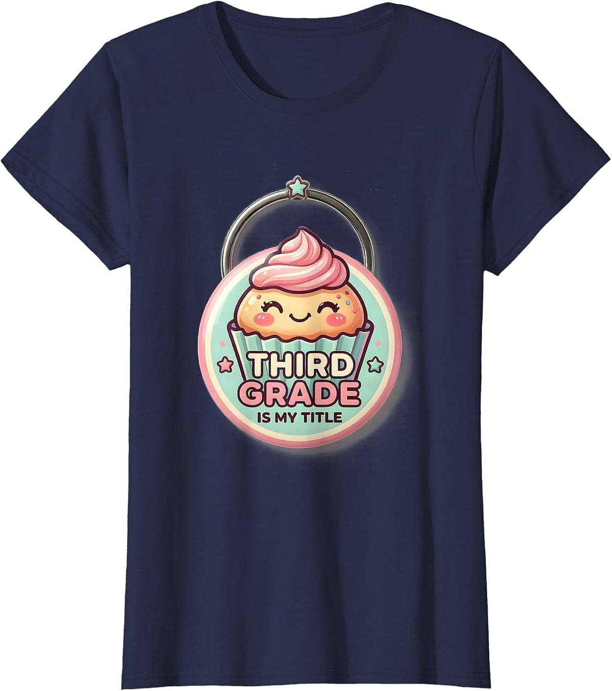 Women's Third Grade Is My Title Cute Kawaii Back To School First Day T-Shirt - Navy Blue