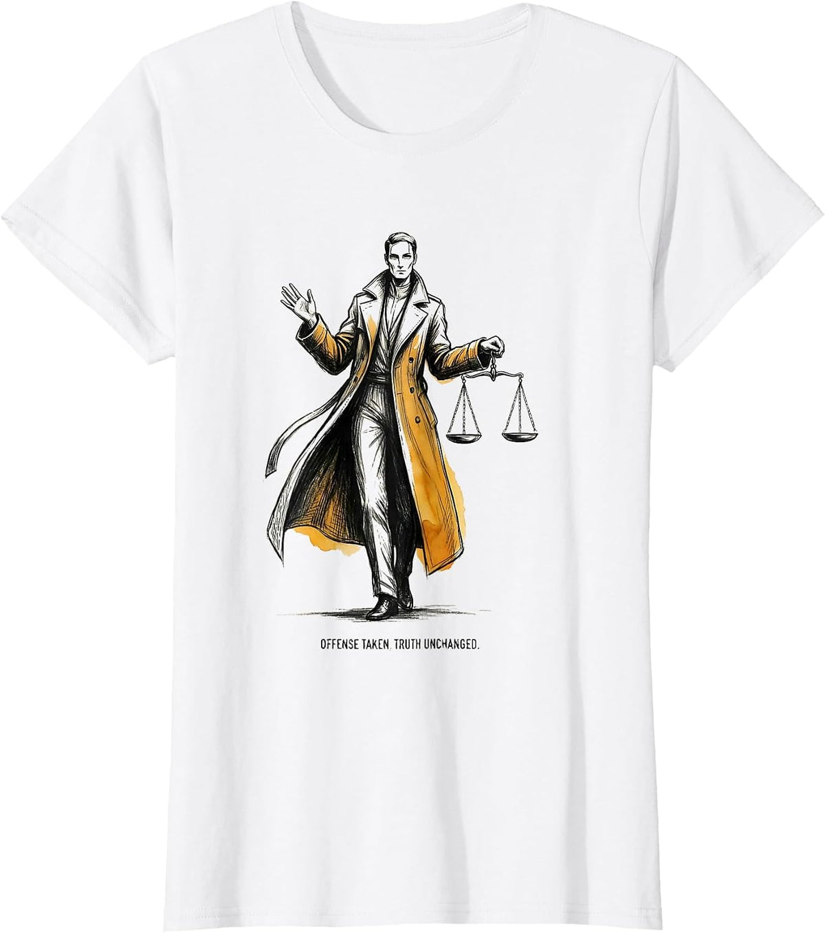 Offense Taken Truth Unchanged Bold Statement Design T-Shirt - White