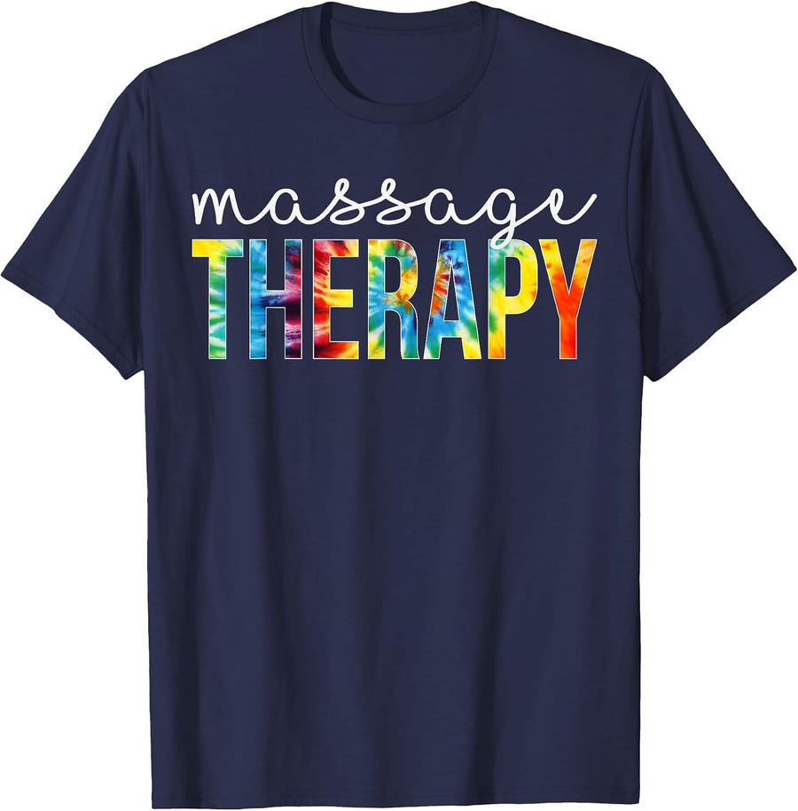 Massage Therapy Appreciation Day Tie Dye for Women for Work T-Shirt - Navy Blue