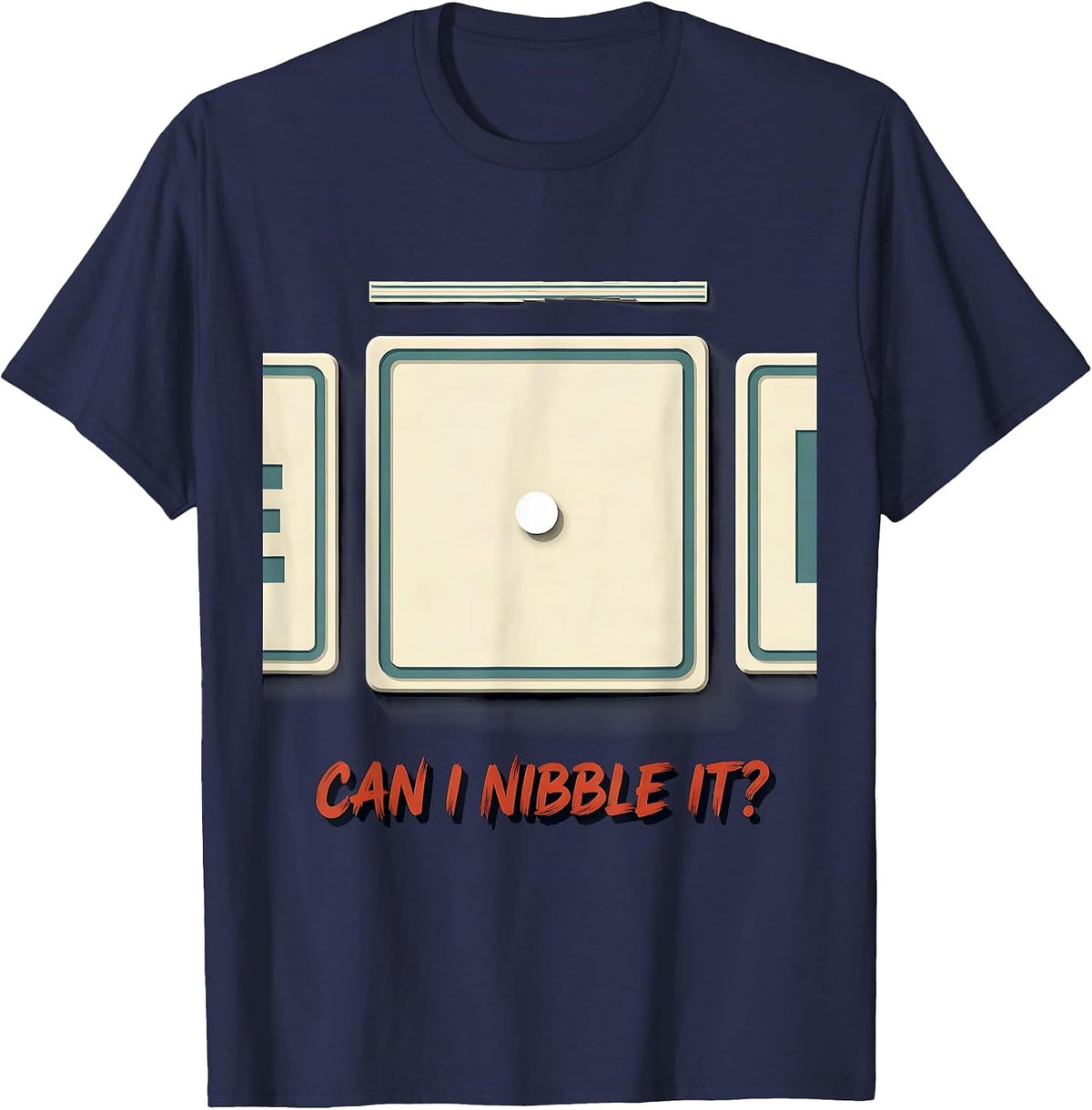 Men's Can I Nibble It Funny Periodic Table Chemistry Teacher Humor T-Shirt - Navy Blue