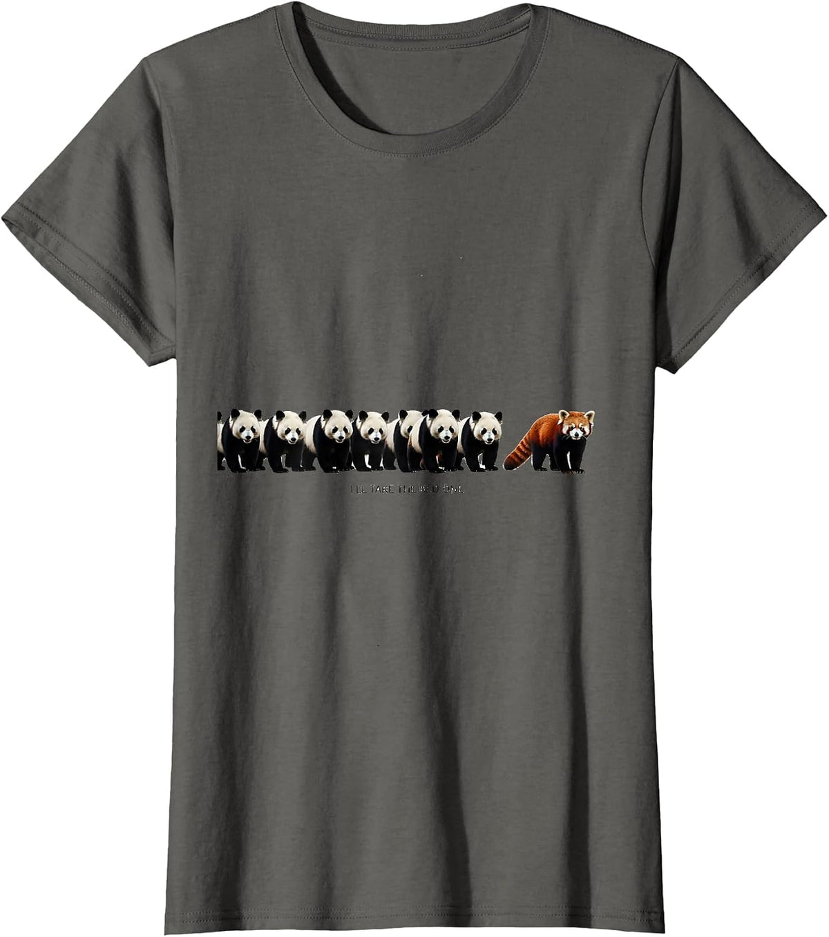 Women's I'll Take The Red One Funny Panda Lover Kawaii Anime Gift T-Shirt - Asphalt Grey