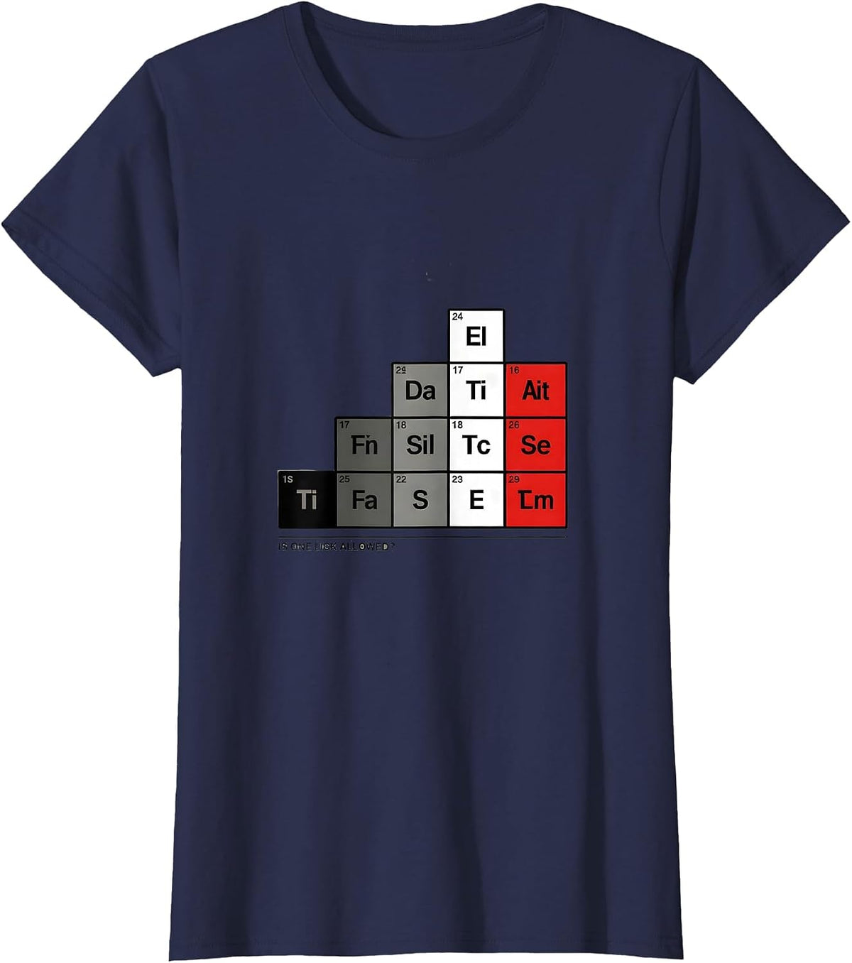 Women's Is One Lick Allowed Funny Periodic Table Chemistry Teacher T-Shirt - Navy Blue