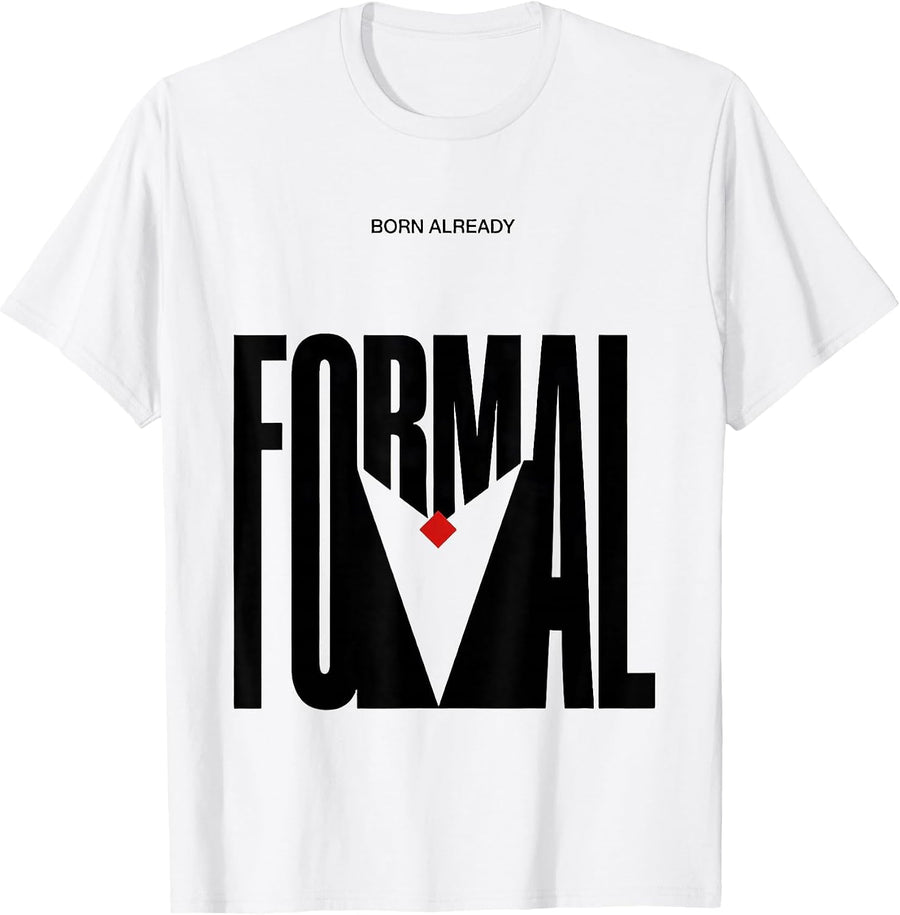 Men's Born Already Formal Funny Penguin Lover Christmas Pajama T-Shirt - White