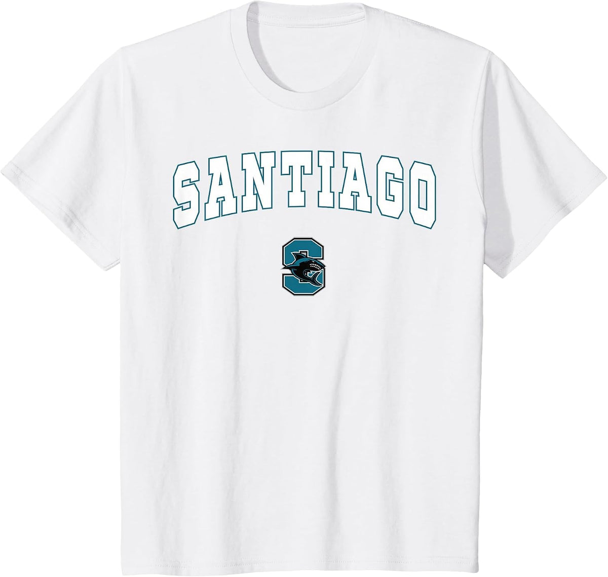Santiago High School Sharks T-Shirt C2 T-Shirt - White