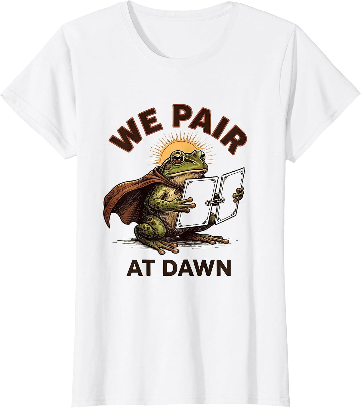 We Pair At Dawn Funny Frog Teacher Occupational Therapist T-Shirt - White