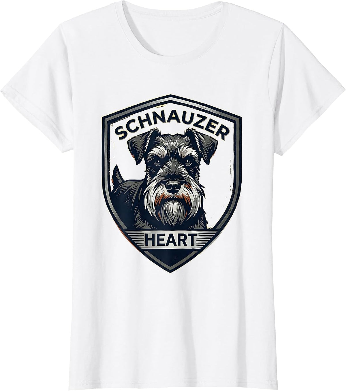 Schnauzer Heart Funny Miniature Schnauzer Lover Gift T-Shirt - White
