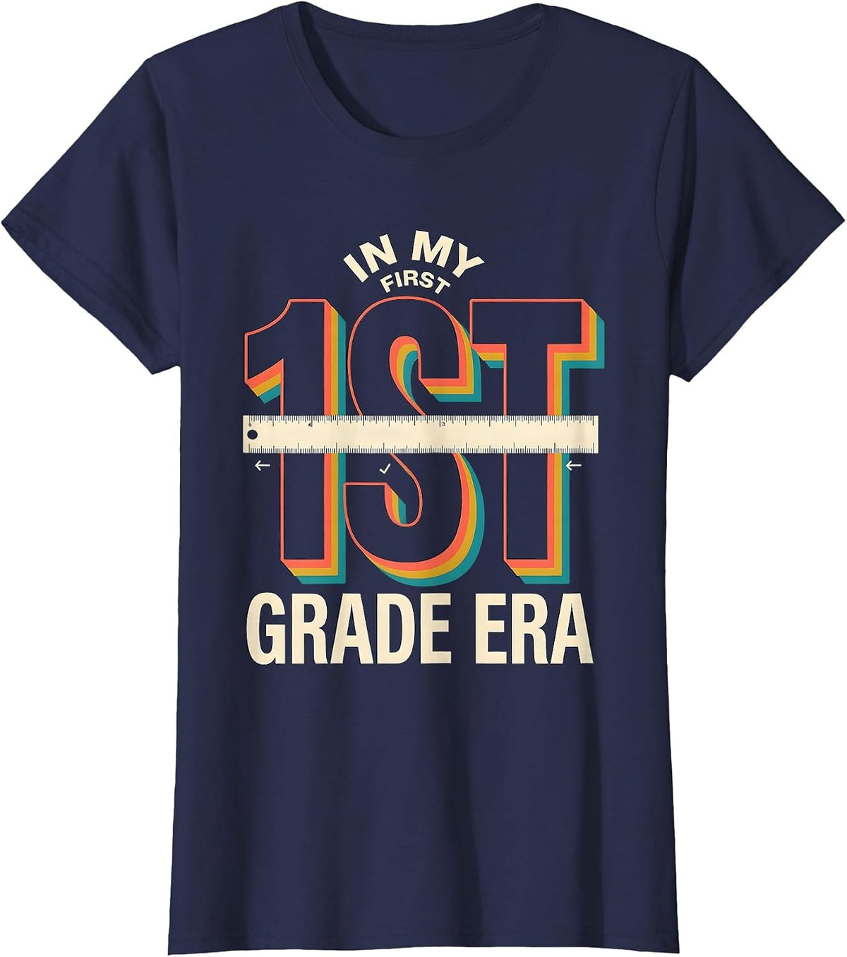 Women's In My First Grade Era Girl Tie Dye 1st Grade Back to School T-Shirt - Navy Blue