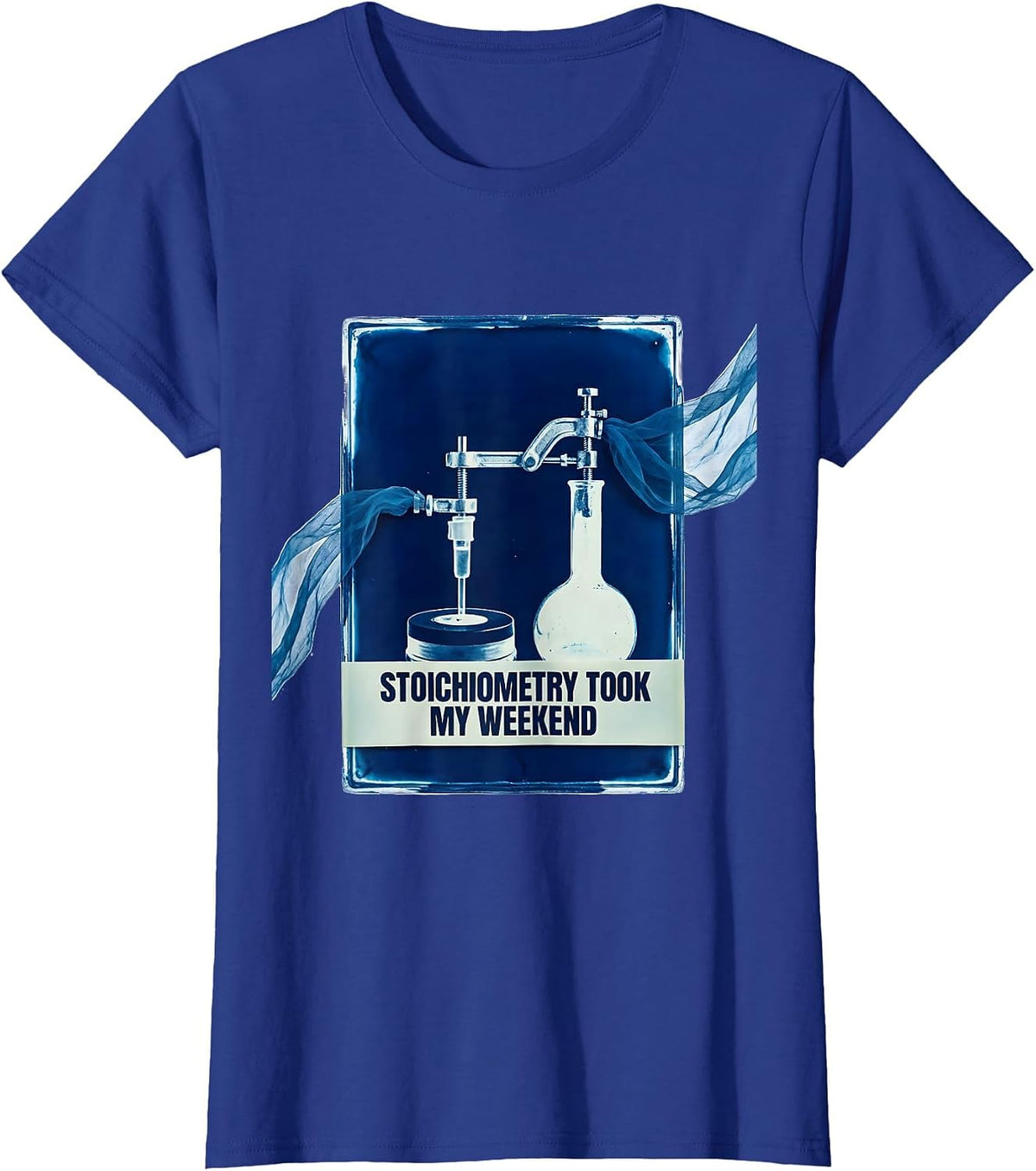 Women's Stoichiometry Took My Weekend Funny Chemistry Pun Science T-Shirt - Royal Blue