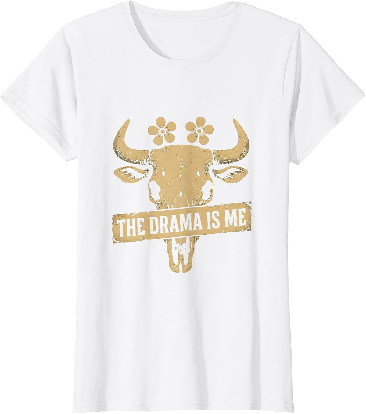 The Drama Is Me Bold Statement Design T-Shirt - White